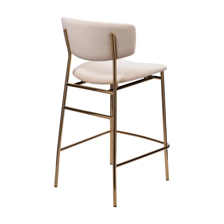 Купить Стул полубарный Elle кремовый с золотыми ножками по выгодной цене для кафе, ресторанов и кухни