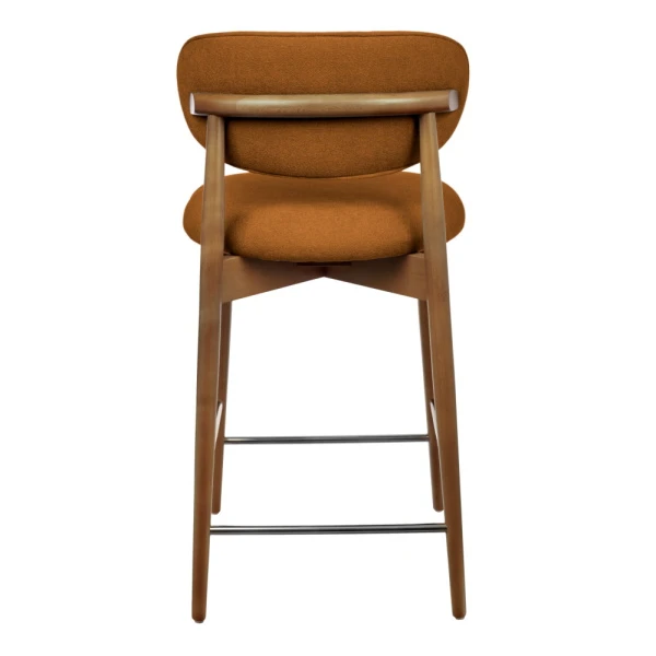 Стул полубарный Lucas 3 терракотовый букле, ножки цвета орех для кафе, ресторанов и кухни
