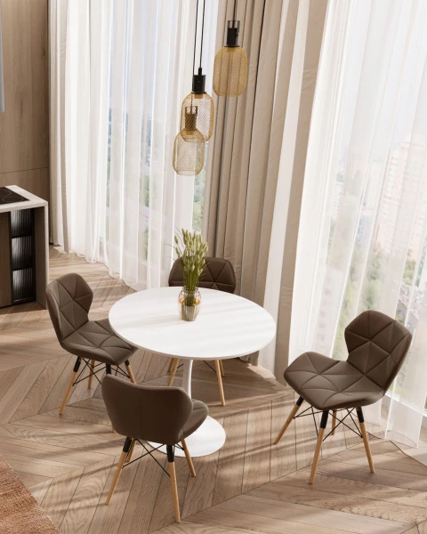 Купить Стол Tulip D90 белый по низкой цене