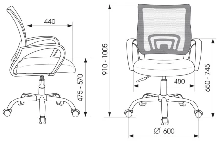 Офисные кресла - Кресло Бюрократ CH-695NLTSL черный TW-01 TW-11 сетка/ткань крестовина металл хром