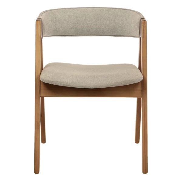 Купить Стул Alan латте букле с ножками цвета орех по низкой цене