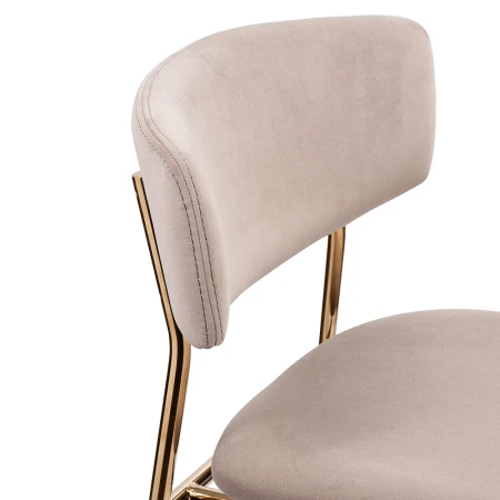 Купить Стул полубарный Elle латте с золотыми ножками по выгодной цене для кафе, ресторанов и кухни