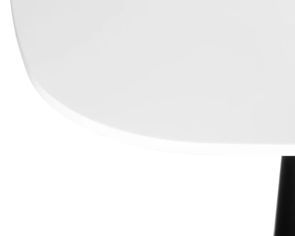 Купить Стол обеденный DOBRIN OTIS, белая столешница, черное основание по низкой цене