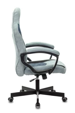 Кресла для геймеров - Кресло игровое Zombie VIKING 6 KNIGHT Fabric серо-голубой с подголов. крестовина металл