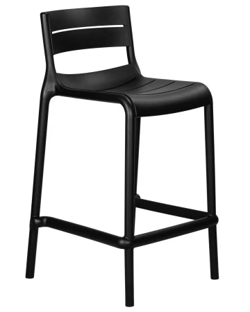 Купить Стул полубарный DOBRIN NESSA, черный (B-03) по выгодной цене для кафе, ресторанов и кухни