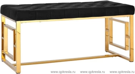 Банкетка-скамейка БРУКЛИН золото велюр черный
