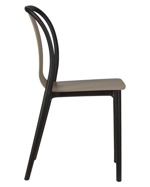 Купить Стул обеденный DOBRIN ADAM, черный/бежевый по низкой цене