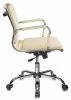 Кресла руководителя - Кресло руководителя Бюрократ Ch-993-Low слоновая кость эко.кожа низк.спин. крестовина металл хром