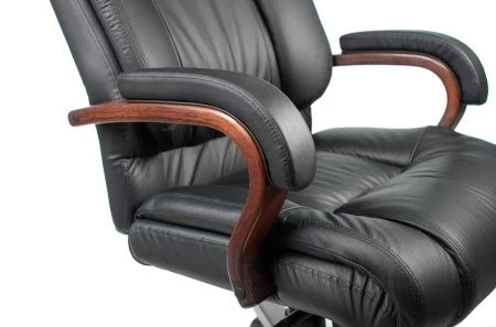 Кресла руководителя - Кресло руководителя Бюрократ T-9925WALNUT черный кожа крестовина металл/дерево