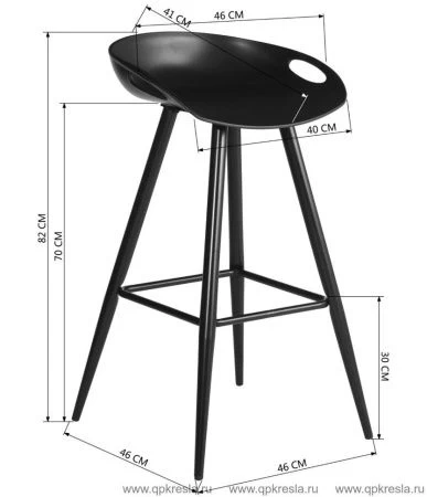 Барный стул ФЛЭШ Пластик Черный