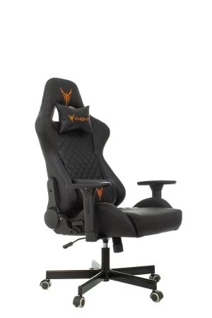 Кресло игровое Knight ARMOR черный ромбик эко.кожа с подголов. крестов. металл