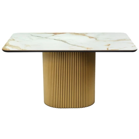 Купить Стол Festa 140x85x77см, керамогранит Calacatte gold мрамор по низкой цене