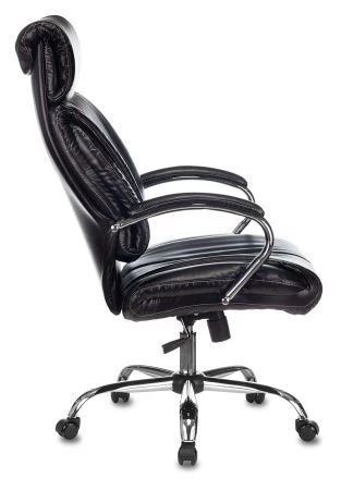 Кресла руководителя - Кресло руководителя Бюрократ T-9904NSL черный Leather Venge Black искусственная кожа крестовина металл хром