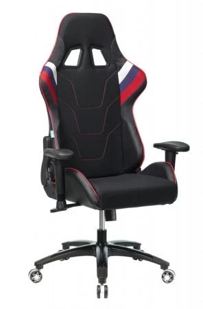 Кресла для геймеров - Кресло игровое Zombie VIKING 4 AERO белый/синий/красный искусст.кожа/ткань с подголов. крестовина пластик