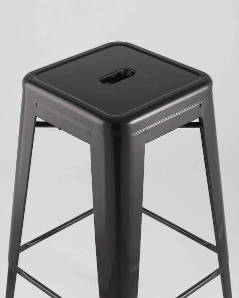 Стул барный TOLIX черный глянцевый для кафе, ресторанов и кухни
