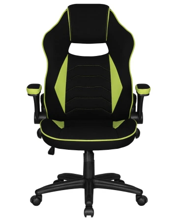 Кресла для геймеров - Кресло игровое DOBRIN RICK, черно-светло-зеленая ткань