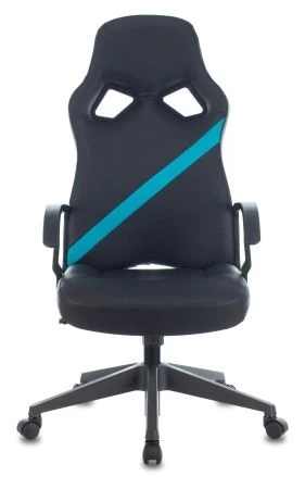Кресла для геймеров - Кресло игровое Zombie DRIVER черный/голубой искусственная кожа с подголов. крестовина пластик
