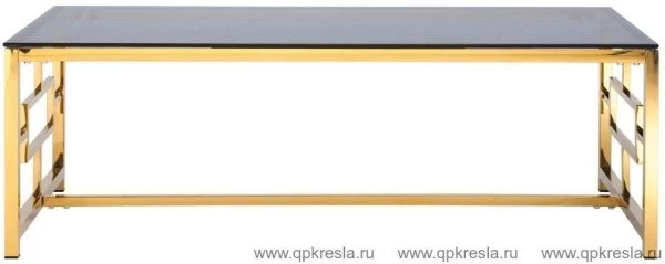 Журнальный стол 120*60 БРУКЛИН золото стекло smoke