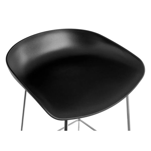 Стул полубарный Neo чёрный с хромированными ножками для кафе, ресторанов и кухни