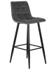 Купить Стул барный DOBRIN NICOLE, черные матовые ножки, темно-серый велюр (108-91) по выгодной цене для кафе, ресторанов и кухни
