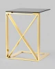 Купить Журнальный стол 40*40 КРОСС золото стекло smoke по низкой цене