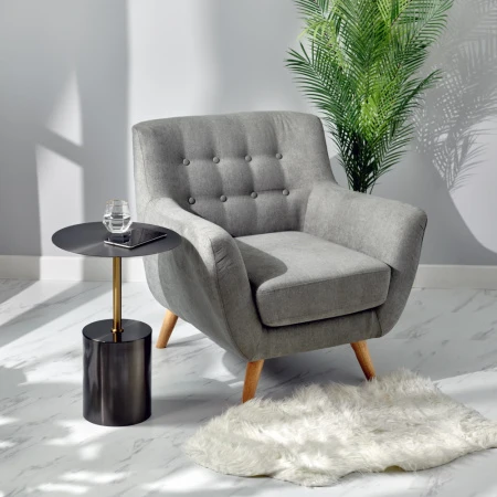 Купить Кофейный столик Solid диам.40см x 58см, чёрный, металл по низкой цене