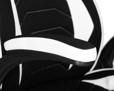 Кресла для геймеров - Кресло игровое DOBRIN RICK, черно-белая ткань