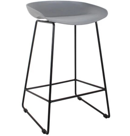 Стул полубарный Neo серый с чёрными ножками