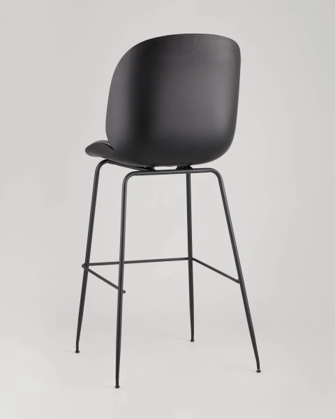 Стул барный Beetle PU со спинкой серый для кафе, ресторанов и кухни