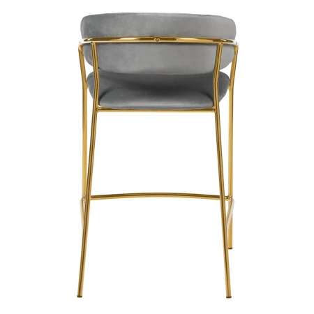 Купить Стул полубарный Turin серый с золотыми ножками по выгодной цене для кафе, ресторанов и кухни