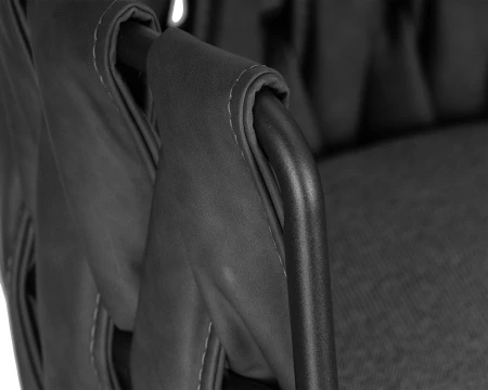 Купить Набор 4 шт Стул барный DOBRIN AMELIA, серая ткань (F-48), темно-серый винтажный PU (MF-12) в интернет-магазине КупиКресла.ру