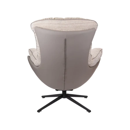 Купить Кресло HUG серый в полоску, экокожа, шенилл по низкой цене