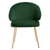 Купить Стул-полукресло Emil зеленый с золотыми ножками по низкой цене