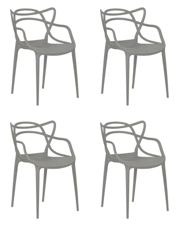 Набор 4 шт Стул обеденный DOBRIN MASTERS, светло-серый (GR-01)