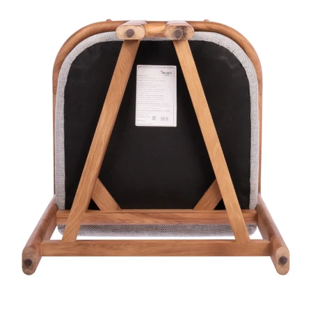 Купить Стул полубарный Rich рогожка бежево-голубая с ножками цвета орех по выгодной цене для кафе, ресторанов и кухни