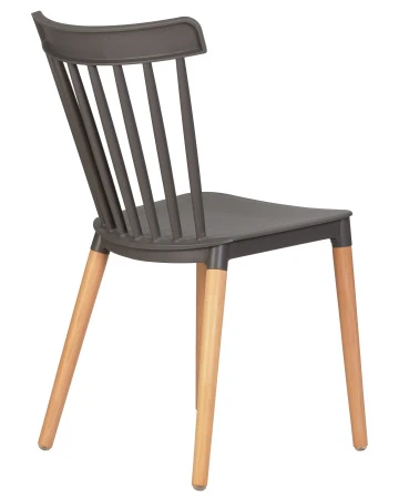 Купить Набор 4 шт Стул обеденный DOBRIN THEO, ножки светлый бук, цвет темно-серый (GR-04) в интернет-магазине КупиКресла.ру