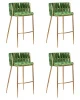Набор 4 шт Стул барный DOBRIN EMMA GOLD, зеленый велюр (VF-08)