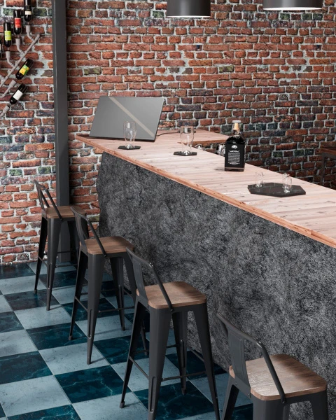 Стул барный TOLIX WOOD со спинкой черный глянцевый для кафе, ресторанов и кухни