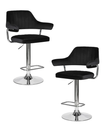 Набор 2 шт Стул барный DOBRIN CHARLY, черный велюр (MJ9-101)