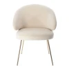 Купить Стул-полукресло Emil кремовый с золотыми ножками по низкой цене