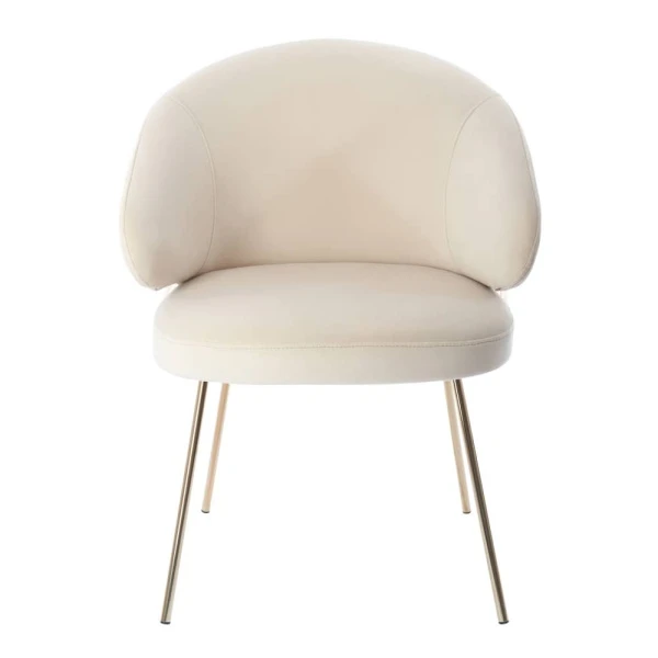 Купить Стул-полукресло Emil кремовый с золотыми ножками по низкой цене