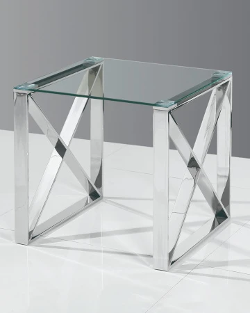 Купить Журнальный стол 55*55 КРОСС серебро по низкой цене