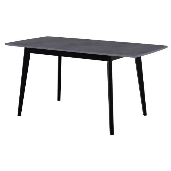 Купить Стол Oslo раскладной 120-160x80x76см, Бетон Портленд, черный по низкой цене