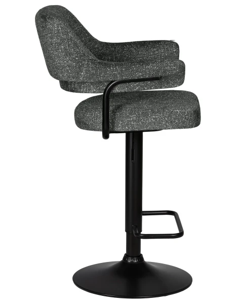 Стул барный DOBRIN CHARLY BLACK, серый твид (LEO11) для кафе, ресторанов и кухни