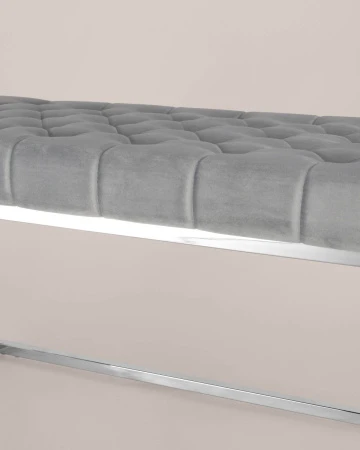 Купить Банкетка ИНСИГНИЯ велюр серый сталь серебро в интернет-магазине КупиКресла.ру