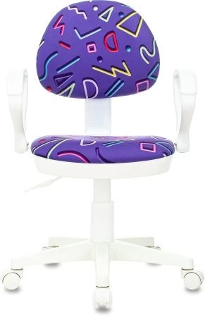 Детские компьютерные кресла - Кресло детское Бюрократ KD-3/WH/ARM фиолетовый Sticks 08 крестов. пластик пластик белый