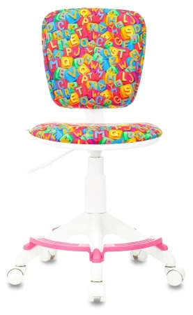 Детские компьютерные кресла - Кресло детское Бюрократ CH-W204/F мультиколор алфавит крестов. пластик подст.для ног пластик белый
