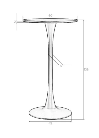 Купить Стол барный MIA BAR, черная столешница, черное основание по низкой цене