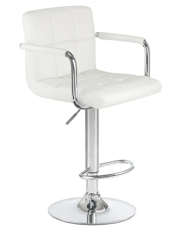 Купить Стул барный DOBRIN KRUGER ARM, белый по выгодной цене для кафе, ресторанов и кухни