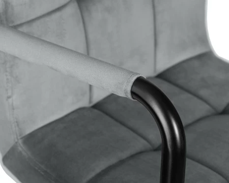 Купить Стул барный DOBRIN KRUGER ARM BLACK, серый велюр (MJ9-75) по выгодной цене для кафе, ресторанов и кухни